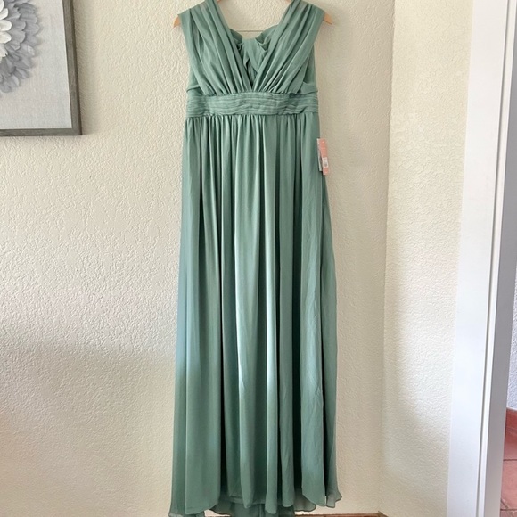 New NWT Birdy Grey “Grace” Convertible Chiffon Gown Maxi Dress Sea Glass Green - Picture 7 of 13